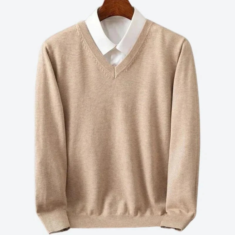 Orsenvi Men's Cashmere Crew Neck Sweater