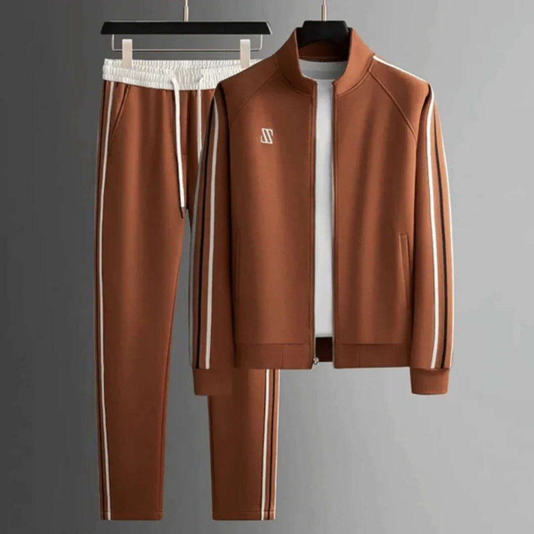 Orsenvi Men's Two Piece Zip Up Slim Fit Set