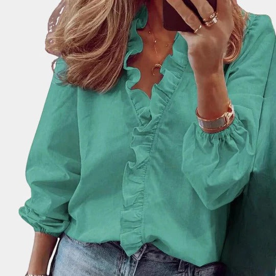 Orsenvi Women's Long Sleeve Relaxed Fit Blouse