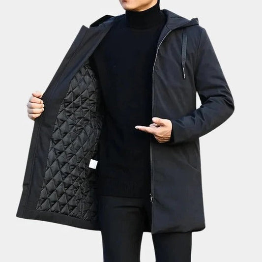 Orsenvi Mens Long Coat With Quilted Lining All Seasons