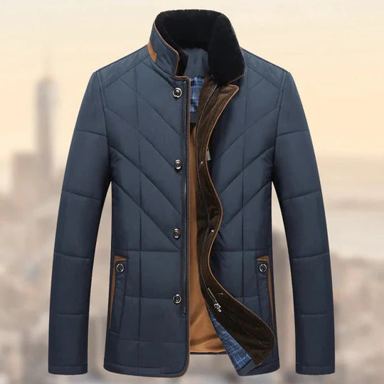 Orsenvi Men's Long Quilted Winter Coat With Full Coverage And Straight