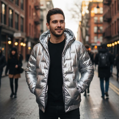 Orsenvi Mens Quilted Down Jacket
