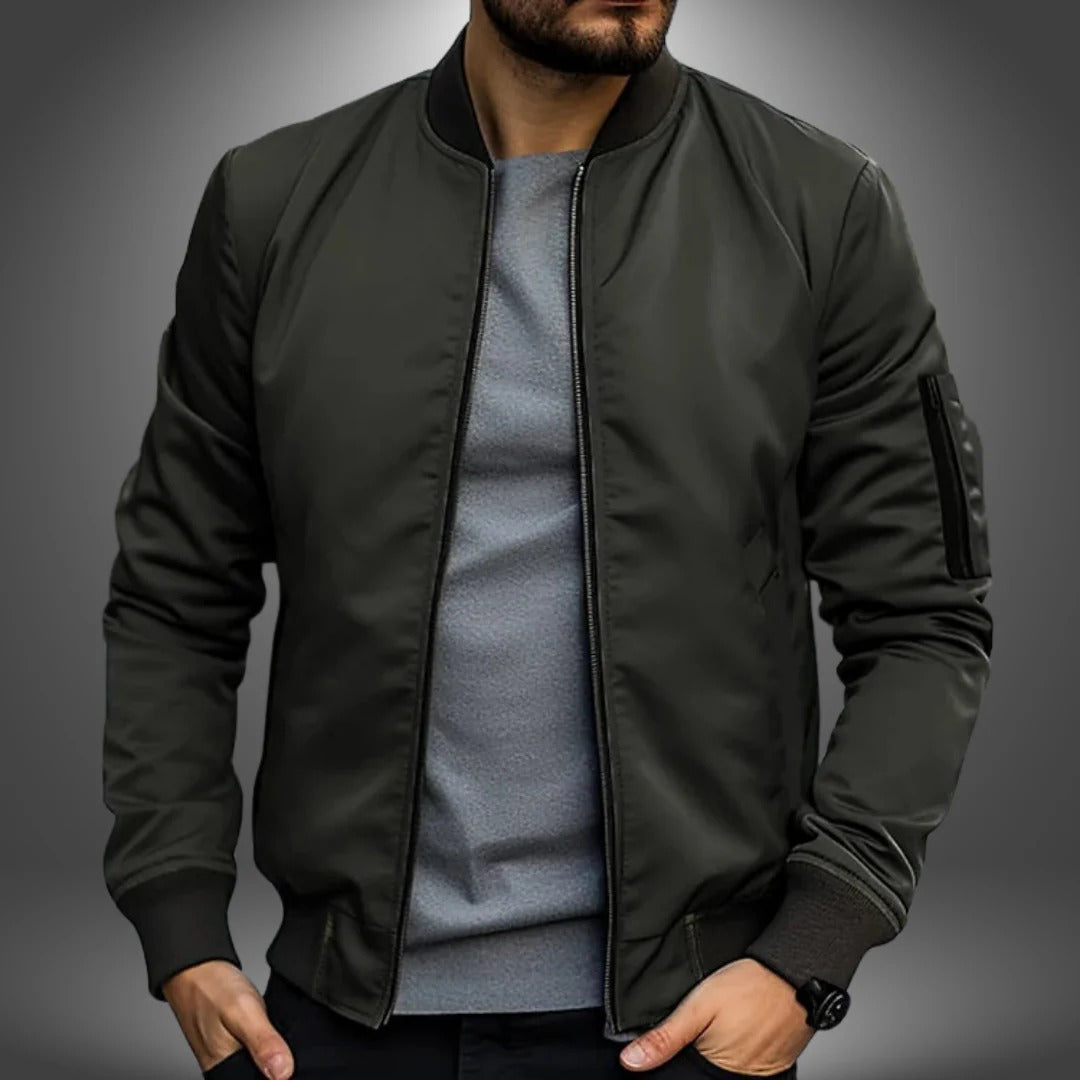 Orsenvi men's navy bomber jacket classic silhouette ribbed cuffs versatile office to weekend style