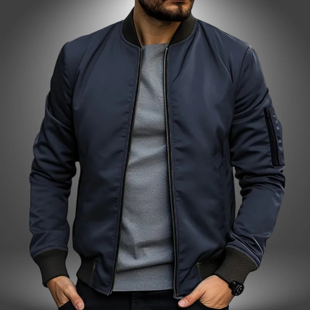 Orsenvi Men's Navy Bomber Versatile Jacket