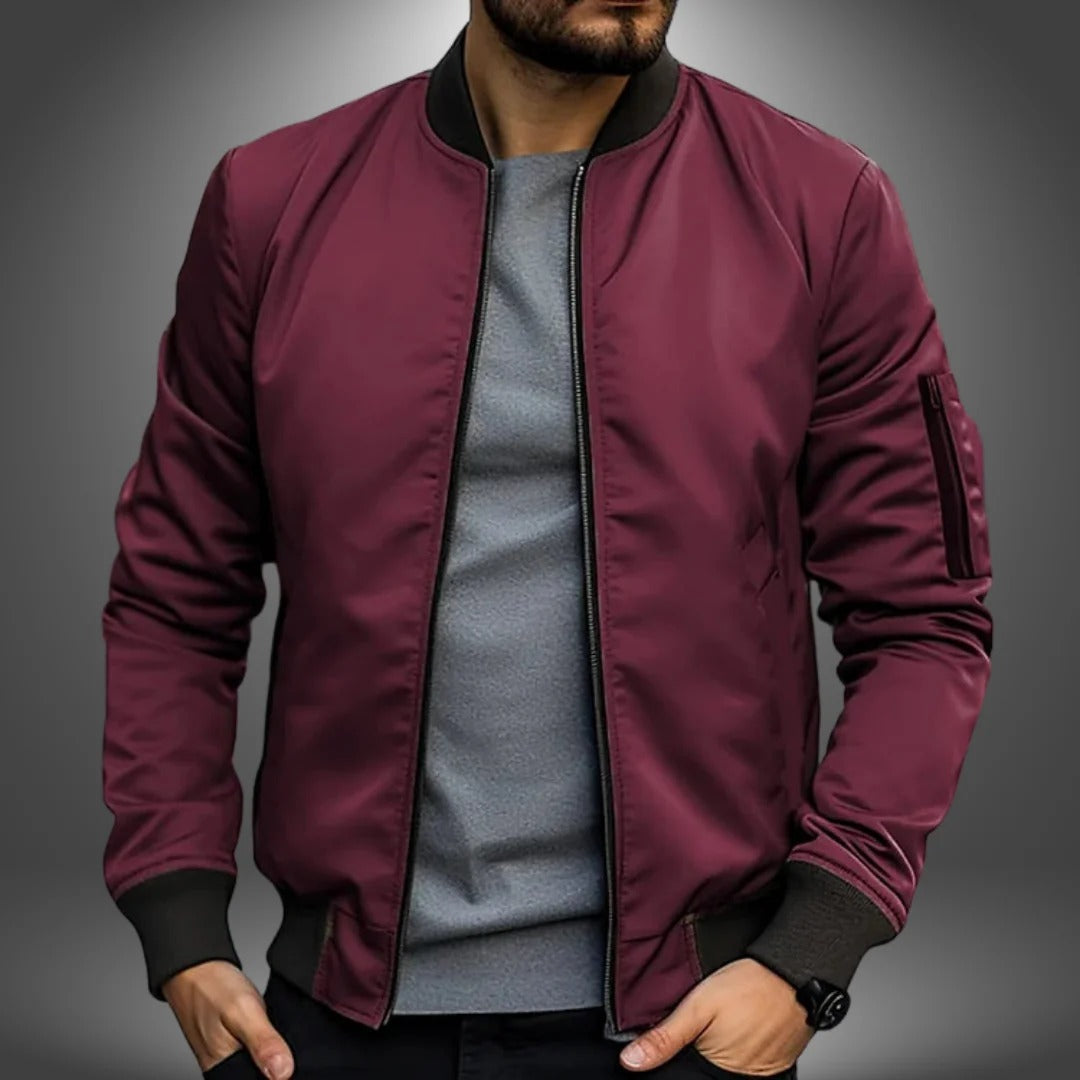 Orsenvi men's navy bomber jacket classic silhouette office-to-weekend versatile comfortable polished fit