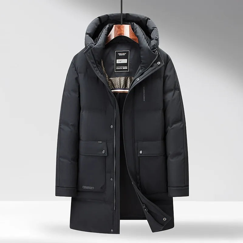 Orsenvi Nordisk Flair Men's Down Jacket Hooded Windproof Mid Length