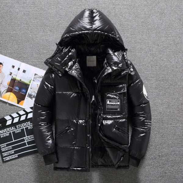 Orsenvi Men's Hooded Down Jacket Water Repellent Insulated Standard