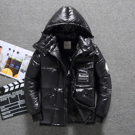 Orsenvi Men's Hooded Down Jacket Water Repellent Insulated Standard