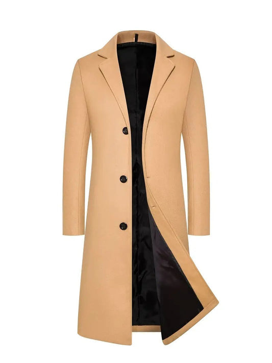 Orsenvi Mens Camel Wool Topcoat