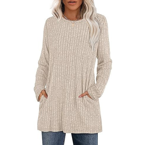 Orsenvi Womens Tunic Sweater With Pockets Casual Everyday