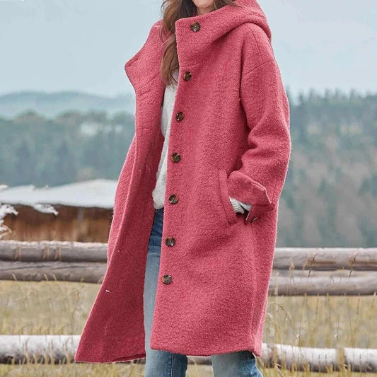 Orsenvi Women's Hooded Teddy Coat Ultra Cozy Plush Exterior For Warm