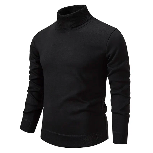 Orsenvi Mens Roll Neck Pullover Slim Fit Cotton