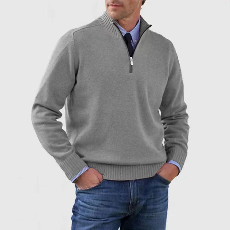 Orsenvi Men's Quarter-Zip Business Casual Sweater