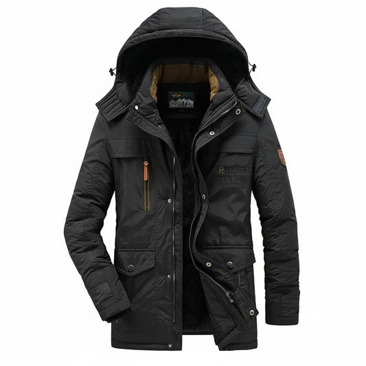 Mens Winter Parka Jacket Hooded Military Inspired Warmth