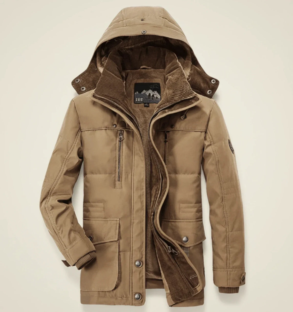 Orsenvi Men's Hooded Utility Winter Jacket With Multiple Pockets