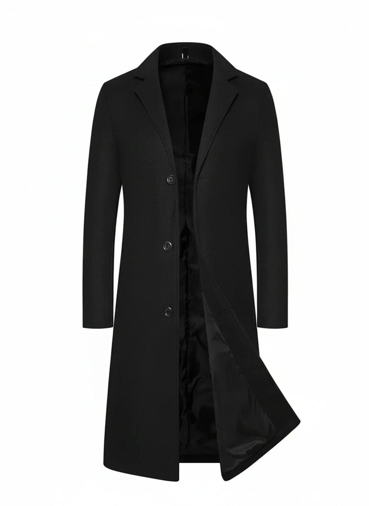 Orsenvi Men's Formal Long Overcoat Notch Lapel Warmth