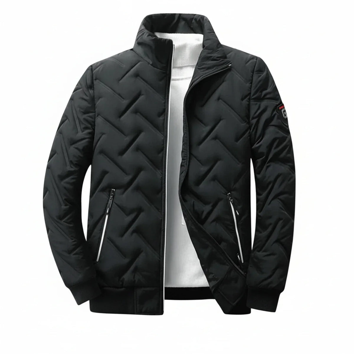 Orsenvi Mens Slim Fit Quilted Puffer Jacket Stand Collar