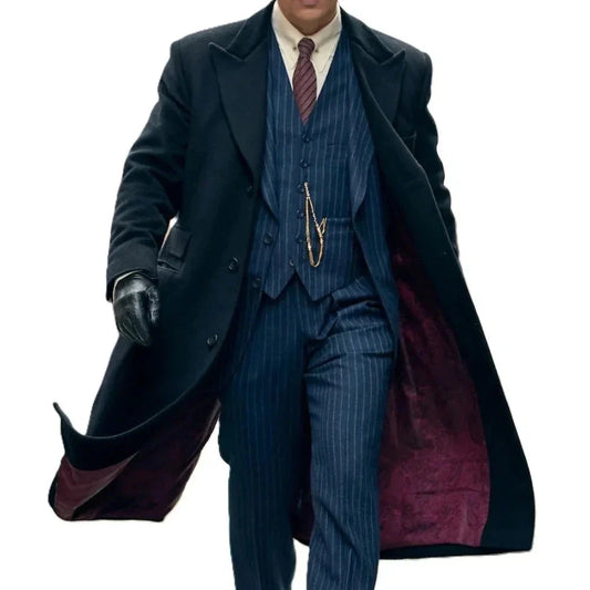 Orsenvi Men's Thomas Shelby Inspired Wool Overcoat