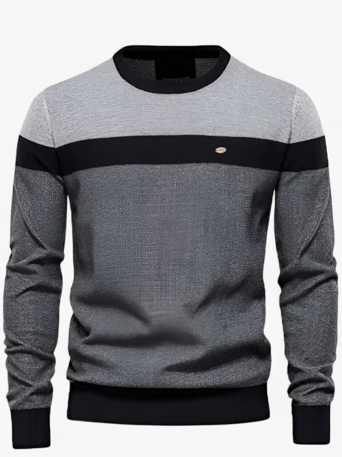 Men's color-block cotton knit sweater classic fit breathable stretch casual smart-casual style