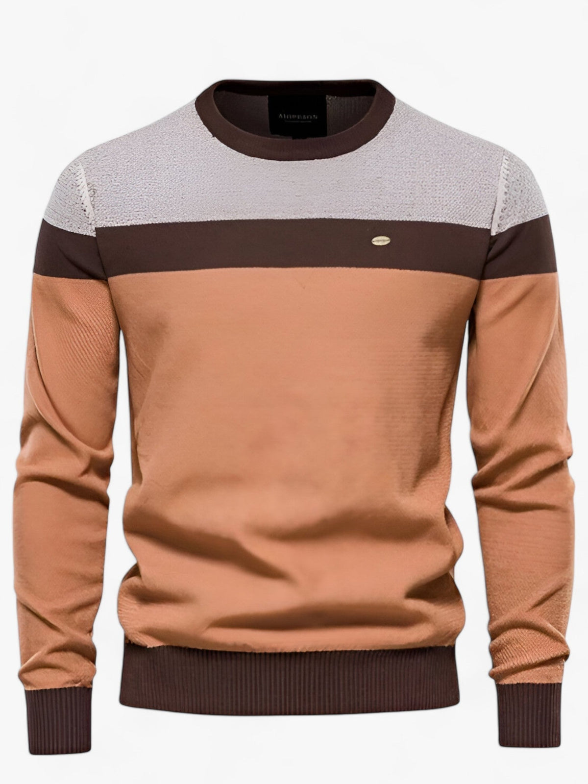 Men's color block cotton knit sweater classic fit breathable stretch premium Orsenvi Jack