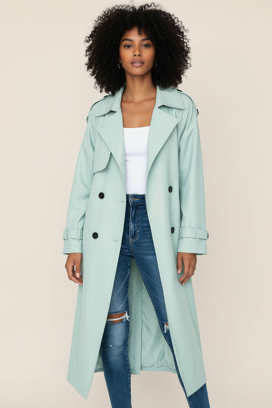 Orsenvi Womens DoubleBreasted Long Trench Coat