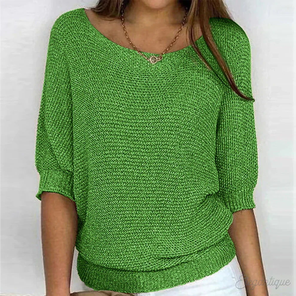 Scarlett elegant all-season women's sweater in neutral tone with flattering silhouette and lightweight breathable fabric