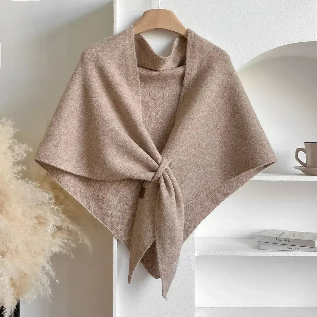 Soft lightweight autumn scarf in warm tones, elegant versatile style for casual and festive looks