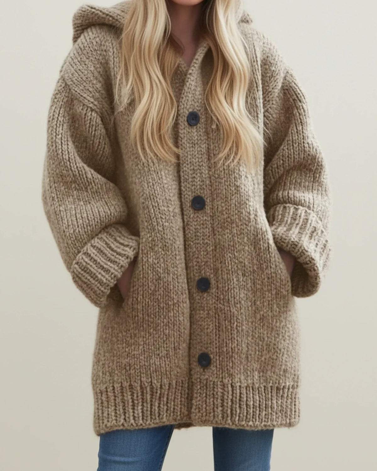 Orsenvi Womens Hooded Knit Cardigan Jacket