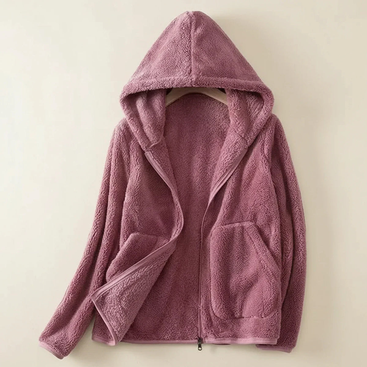 Orsenvi Women's Hooded Fleece Jacket Cozy Zip Up Relaxed Fit