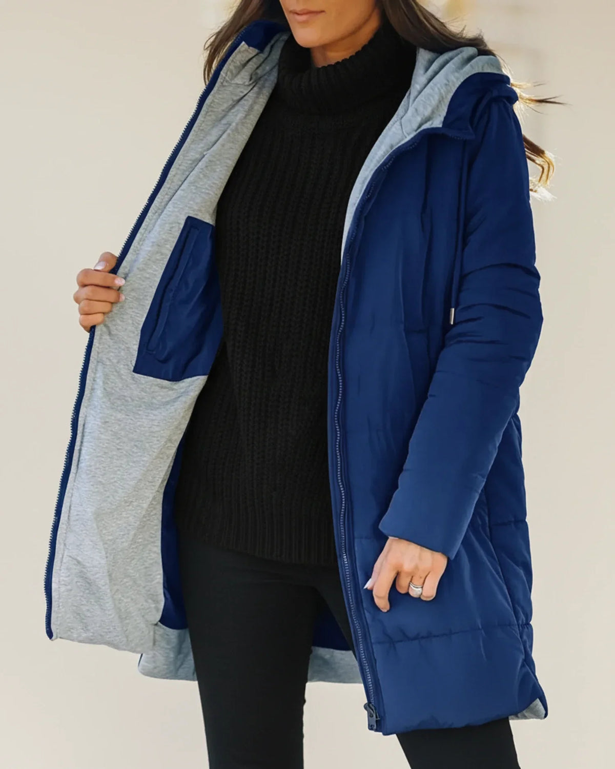 Orsenvi Womens Long Quilted Puffer Jacket With Hood Warm Winter Coat