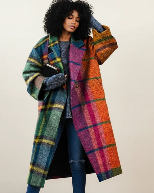 Orsenvi Colorful Long Winter Coat Oversized For Women