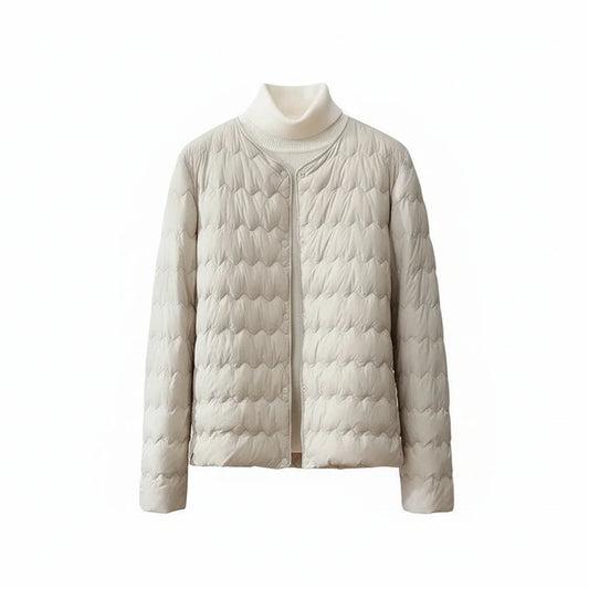 Orsenvi Women's Collarless Quilted Puffer Jacket Lightweight