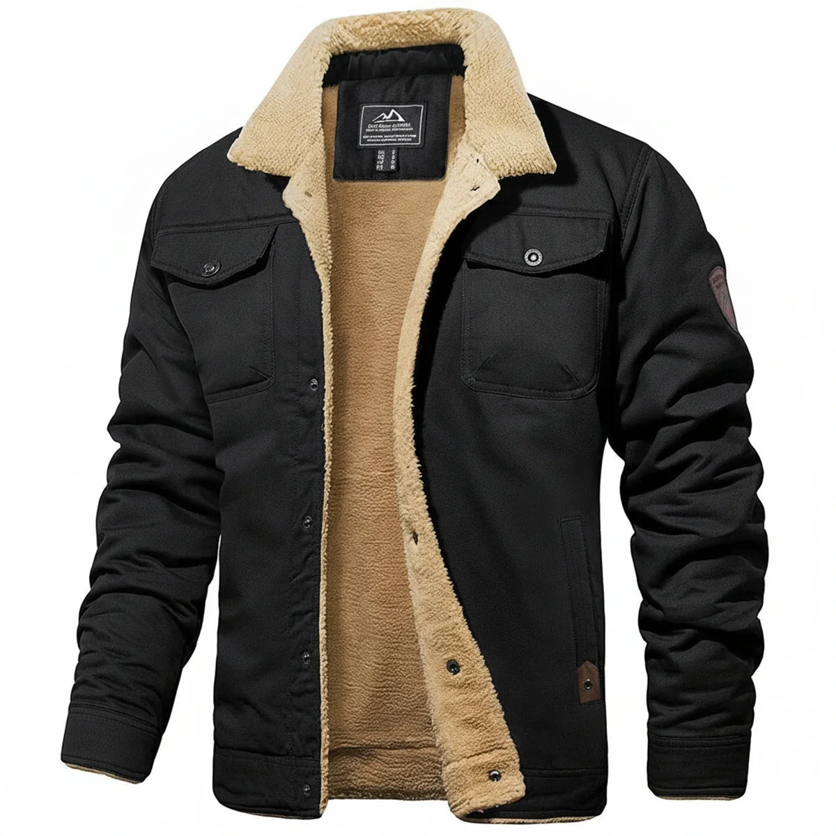 Orsenvi Mens Sherpa Collar Winter Jacket With Cozy Fleece Lining