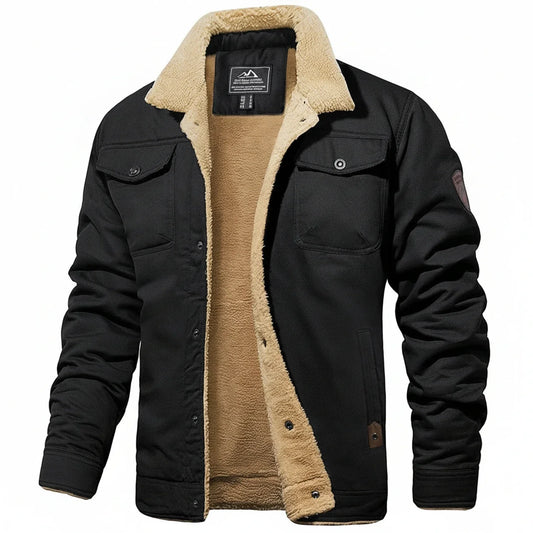 Orsenvi Mens Sherpa Collar Winter Jacket With Cozy Fleece Lining